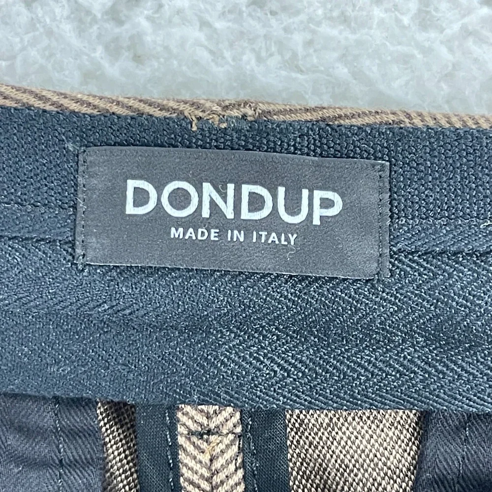 Dondup Brown Dress Pants Mens Size 32 Tweed Straight Leg Work Made in Italy‎